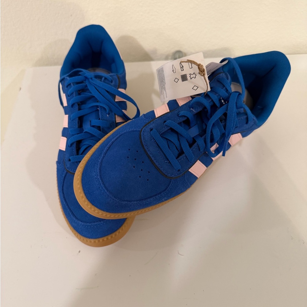 adidas Women Sneakers in Royal Blue with Light Pink Accents and Gum Sole